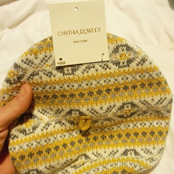 NWT Cynthia Rowley NY 3-6 month baby girl knitted crochet beret hat with bow - Picture 10 of 12